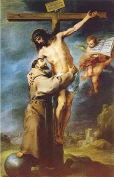 São Francisco abraça a Cristo (Bartolomé Murillo)